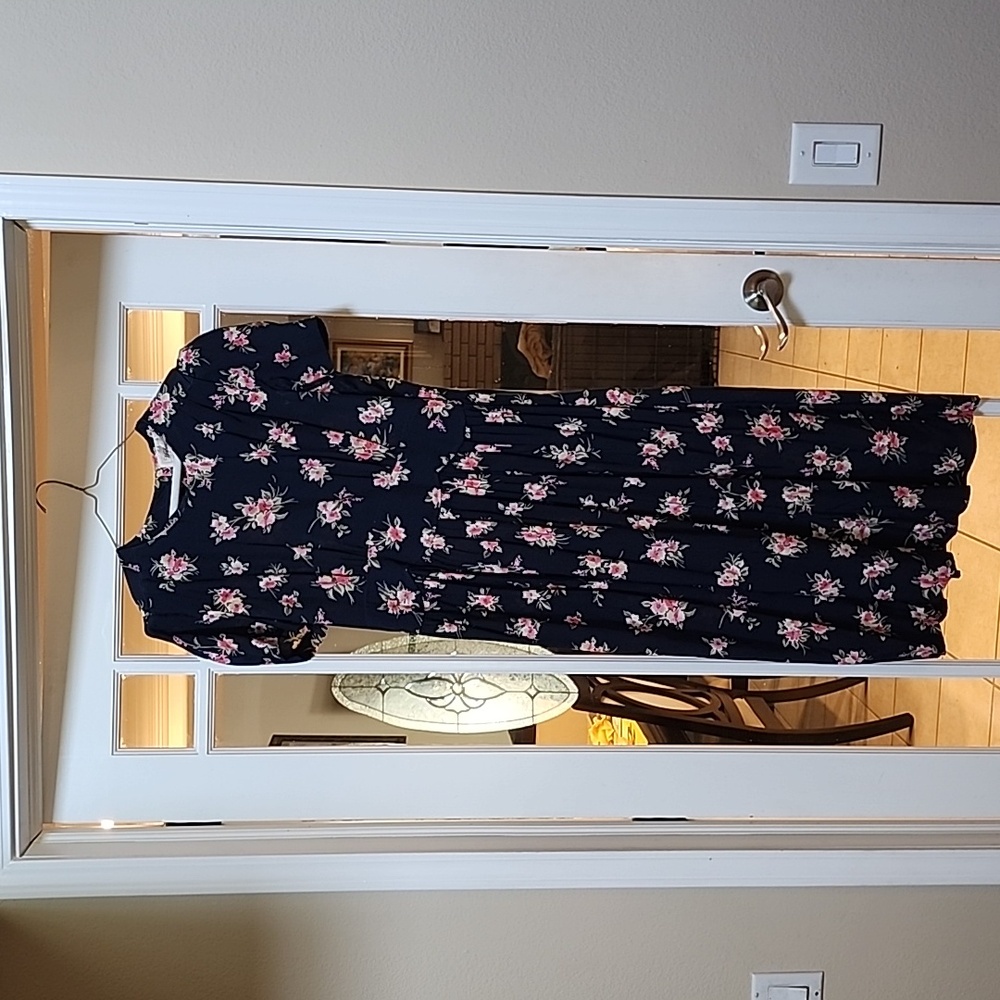 Navy and Floral Dress